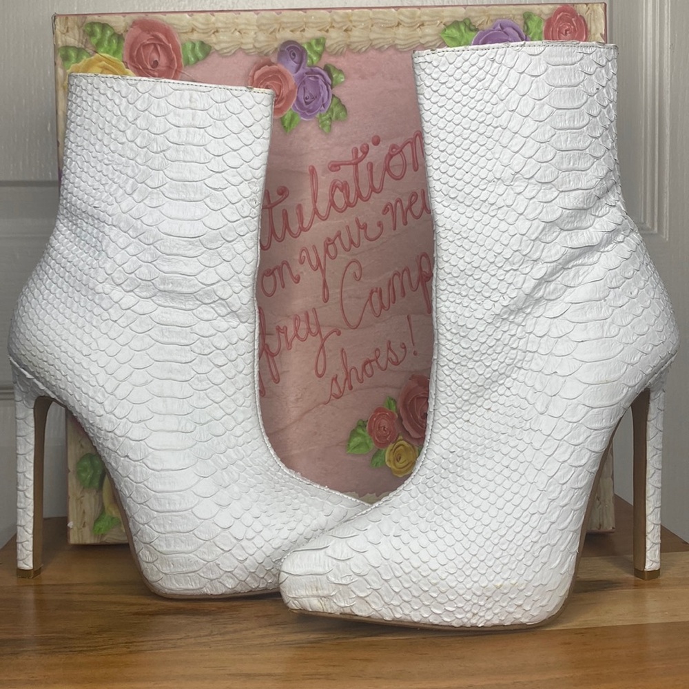 Jeffery Campbell- White Reptilian Boots